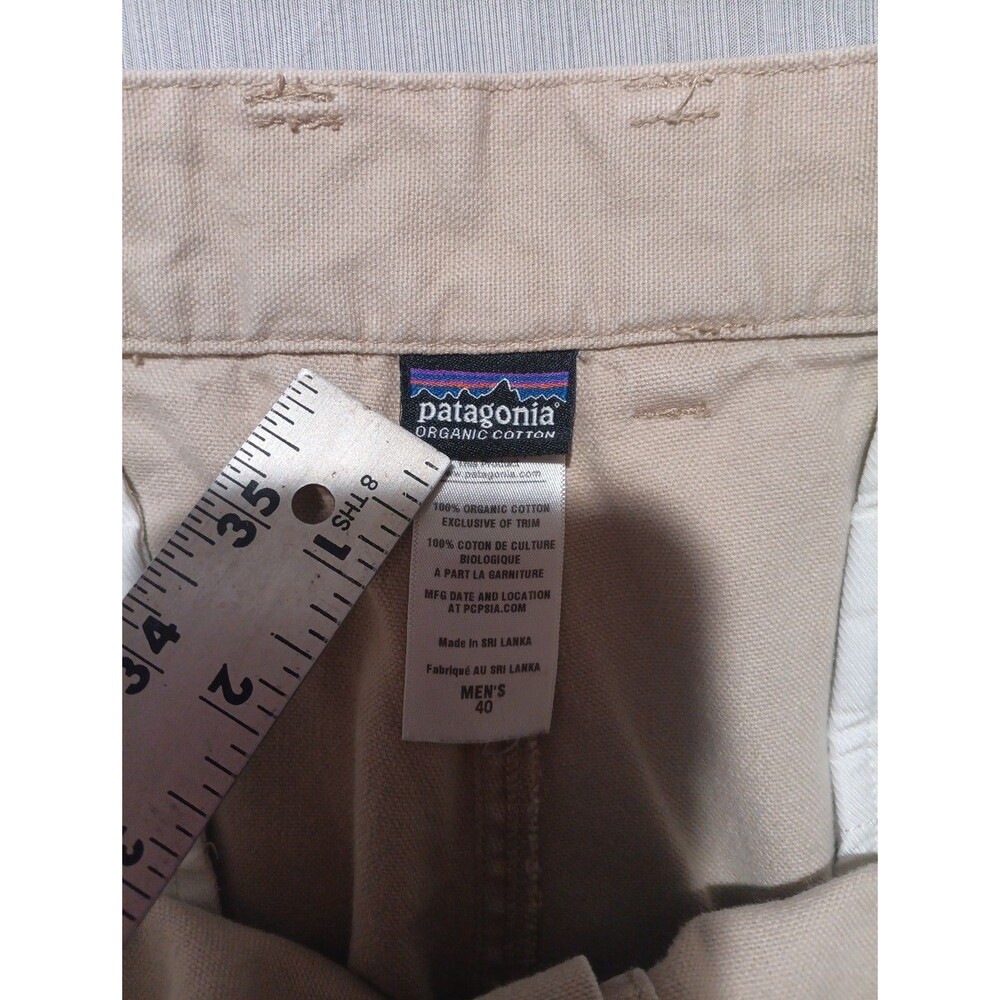 Patagonia Organic Cotton Pants Mens 40x31 Tan Khaki Baggy 10" Wide Leg - Picture 3 of 6